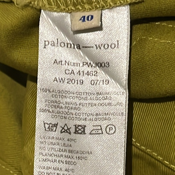PALOMA WOOL chartreuse green cotton pants, size 40/medium - Picture 5 of 8